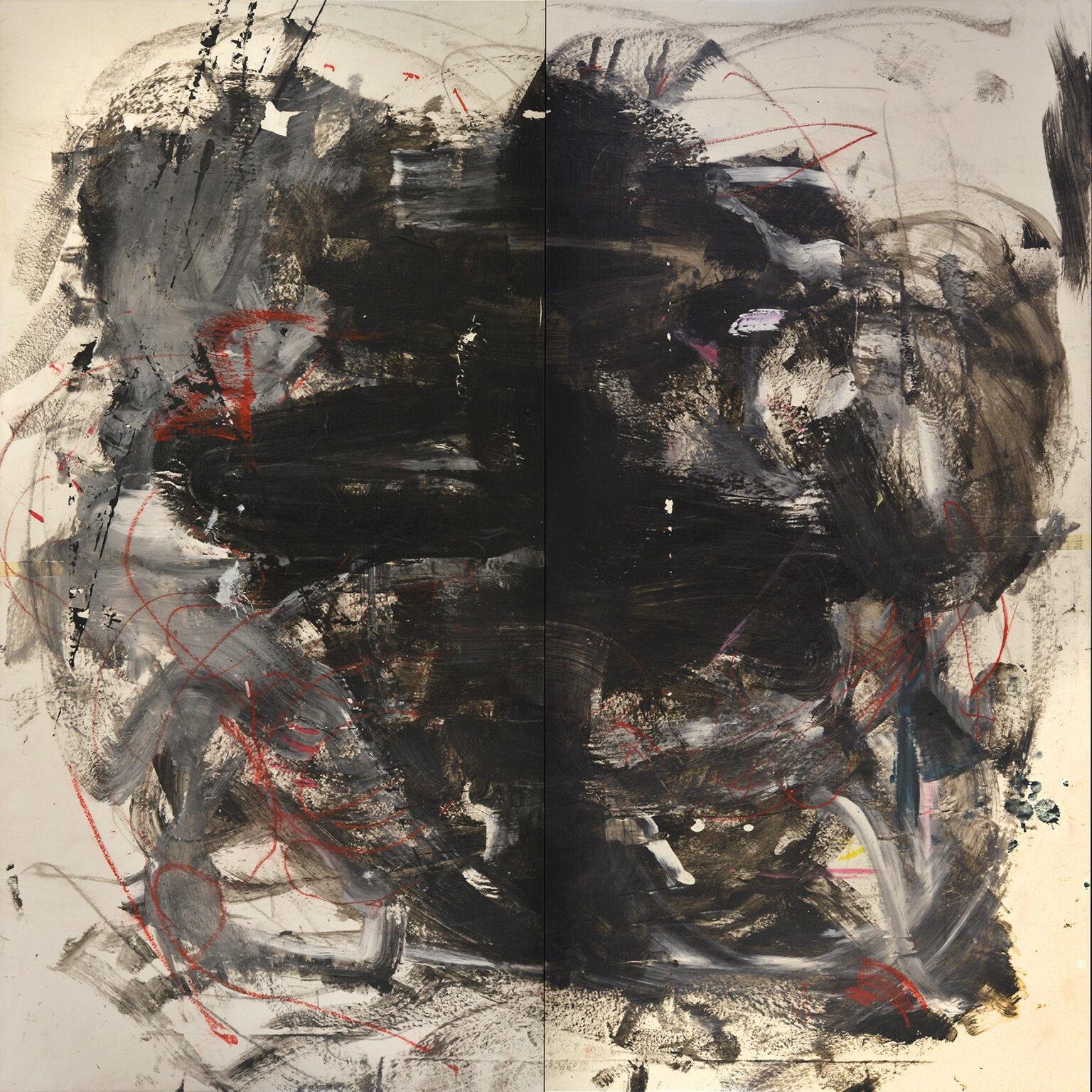 Dancing Figure Mixed media on paper mounted on canvas 190 × 180 cm 2025