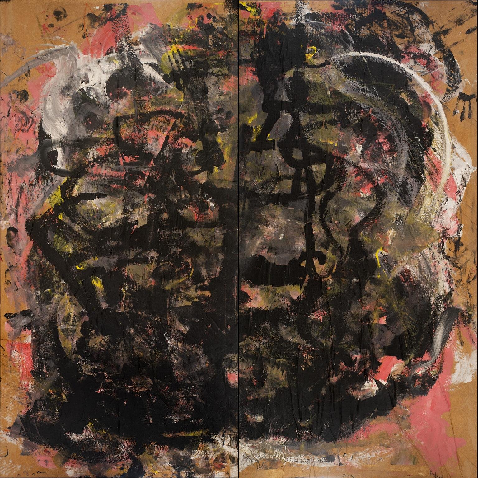 Elisa Mixed media on paper mounted on canvas 180 × 180 cm 2025