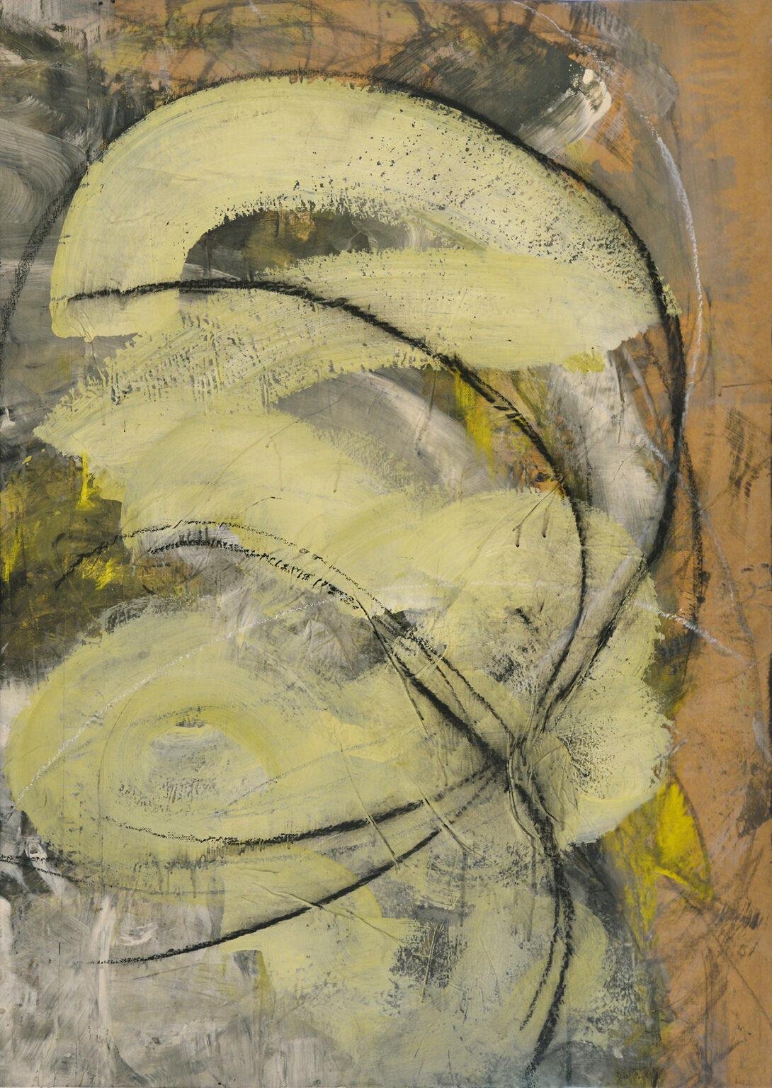 Unfolding Mixed media on paper mounted on canvas 140 × 100 cm 2026